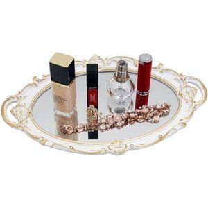 Vintage 14.5x10 inch Mirror Tray,Makeup Organizer,Jewelry Organizer,Serving Tray